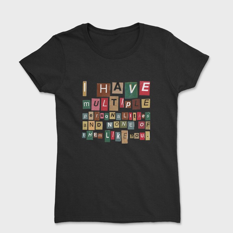 Magazine Cut Out Letters Personalities, Tricou Femei