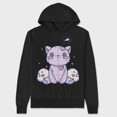 Pastel Goth Stuffed Cat, Hanorac Oversize Barbati (Unisex)