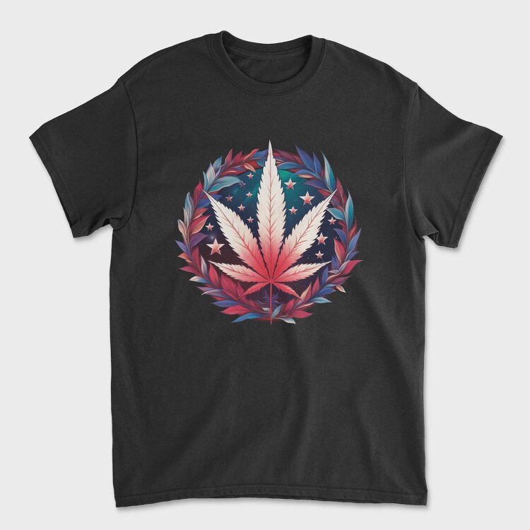 Patriotic Cannabis Leaf 4th Of July, Tricou Barbati (Unisex)