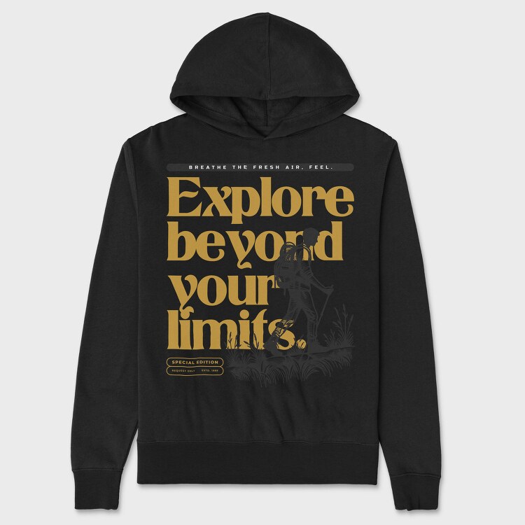 Hiking Exploration Quote, Hanorac Oversize Barbati (Unisex)