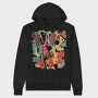 Hip Hop Musician Abstract Music, Hanorac Oversize Barbati (Unisex)