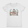 Hippie Gnome On Mushroom Banjo Cottagecore, Tricou Femei