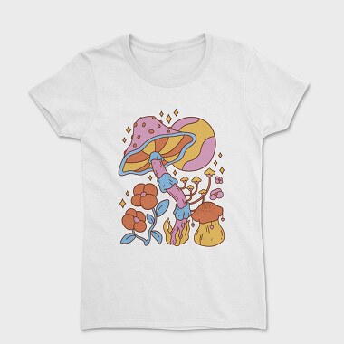 Hippie Mushroom Planet Flower, Tricou Femei