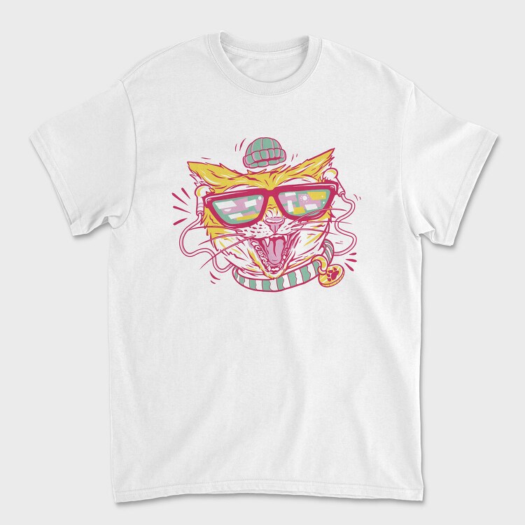 Hipster Gamer Cat, Tricou Barbati (Unisex)