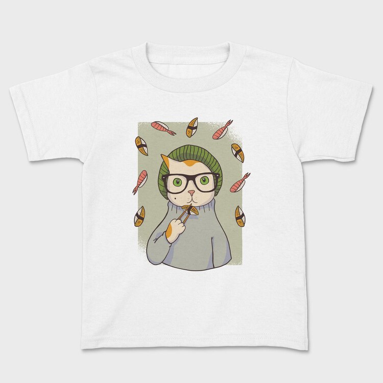 Hipster Sushi Cat, Tricou Copii
