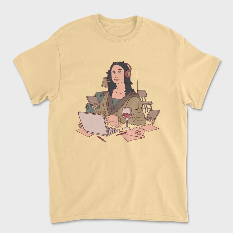 Home Office Mona Lisa, Tricou Barbati (Unisex)