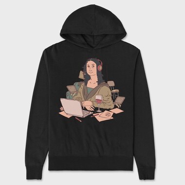 Home Office Mona Lisa, Hanorac Oversize Barbati (Unisex)