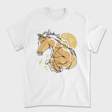 Horse Animal Continuous Line Jumping, Tricou Barbati (Unisex)
