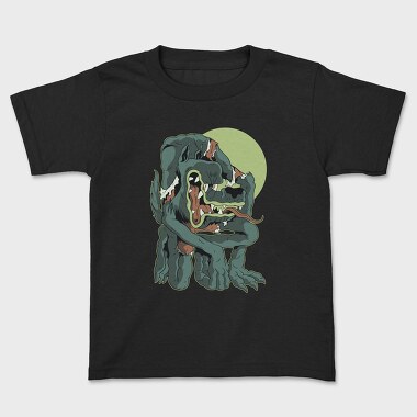 Werewolf Cartoon Halloween Wolf Moon, Tricou Copii