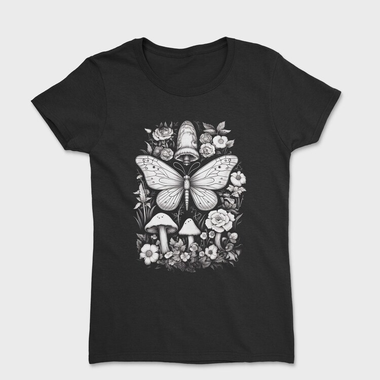 Whimsical Cottagecore Moth, Tricou Femei