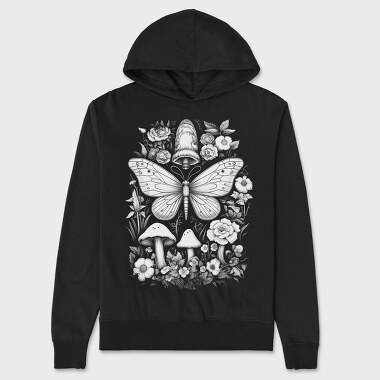 Whimsical Cottagecore Moth, Hanorac Oversize Barbati (Unisex)