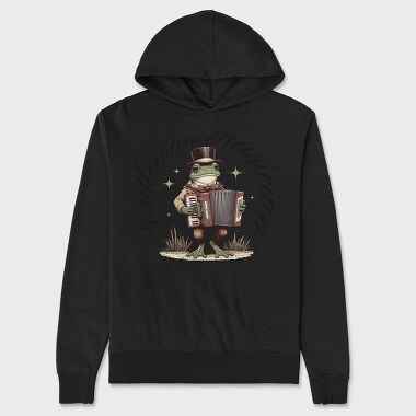 Whimsical Frog Gentleman Musician, Hanorac Oversize Barbati (Unisex)