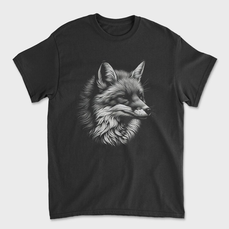 Wild Fox Monochromatic Portrait, Tricou Barbati (Unisex)