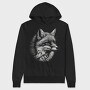 Wild Fox Monochromatic Portrait, Hanorac Oversize Barbati (Unisex)