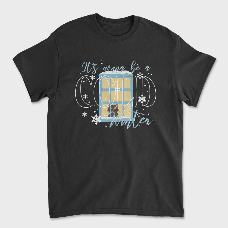 Winter Window Cat, Tricou Barbati (Unisex)