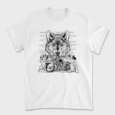 Wolf And Bike, Tricou Barbati (Unisex)
