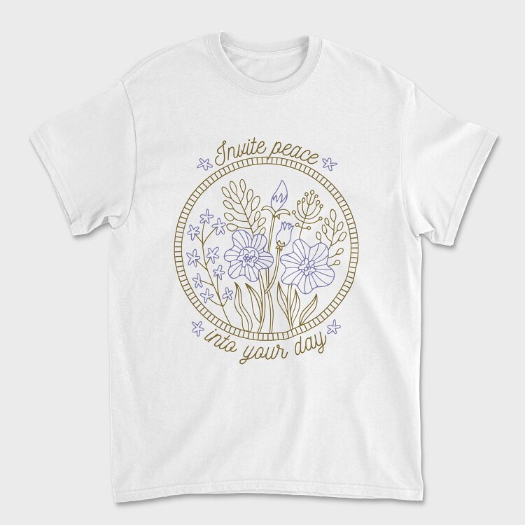 Peaceful Flower Set Quote 04, Tricou Barbati (Unisex)