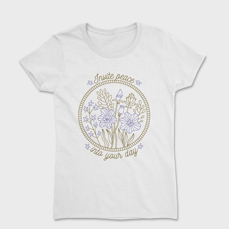 Peaceful Flower Set Quote 04, Tricou Femei