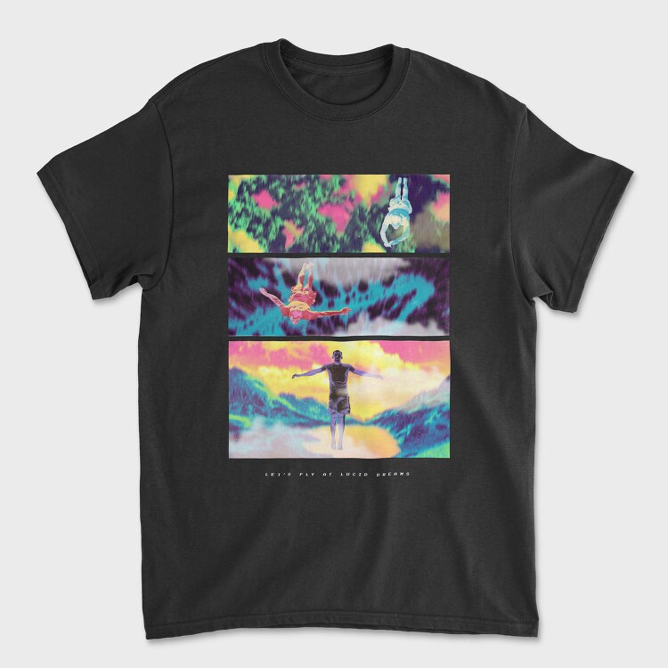 People Flying Psychodelic Lucid, Tricou Barbati (Unisex)
