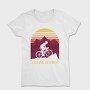 Person Cycling Retro Sunset Dawn, Tricou Femei