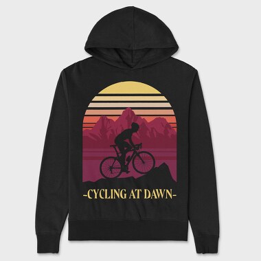 Person Cycling Retro Sunset Dawn, Hanorac Oversize Barbati (Unisex)