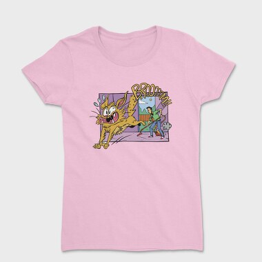 Scared Cat Funny Vacuuming, Tricou Femei