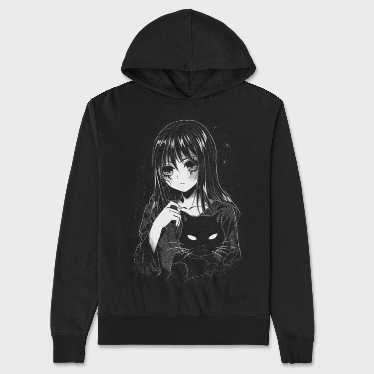 Scary Anime Girl, Hanorac Oversize Barbati (Unisex)