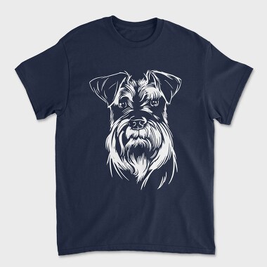 Schnauzer Dog Illustration, Tricou Barbati (Unisex)
