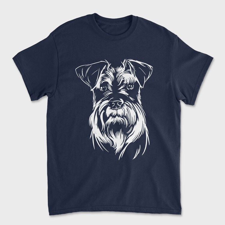 Schnauzer Dog Illustration, Tricou Barbati (Unisex)