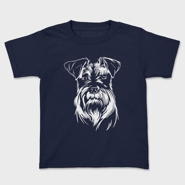 Schnauzer Dog Illustration, Tricou Copii