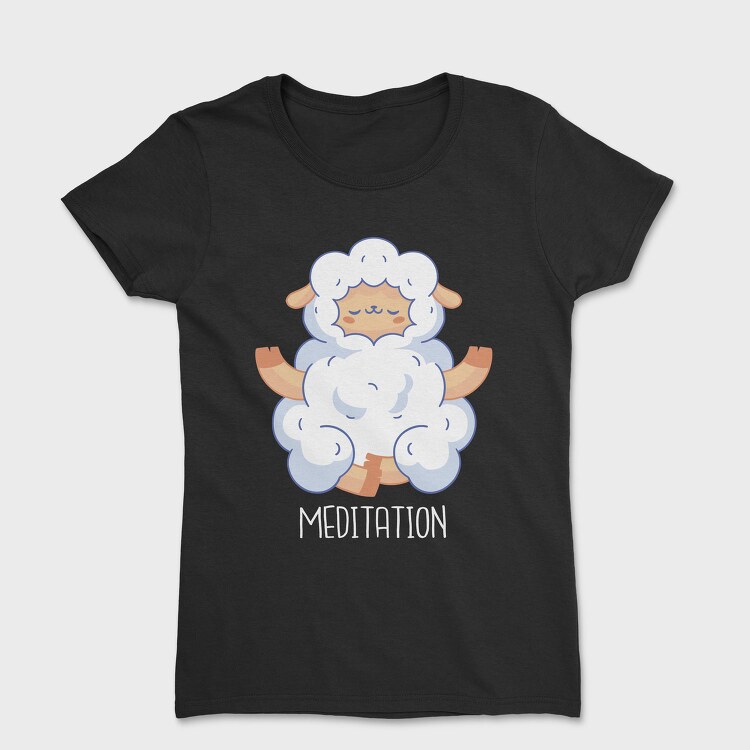 Sheep Animal Mahditation Meditation, Tricou Femei