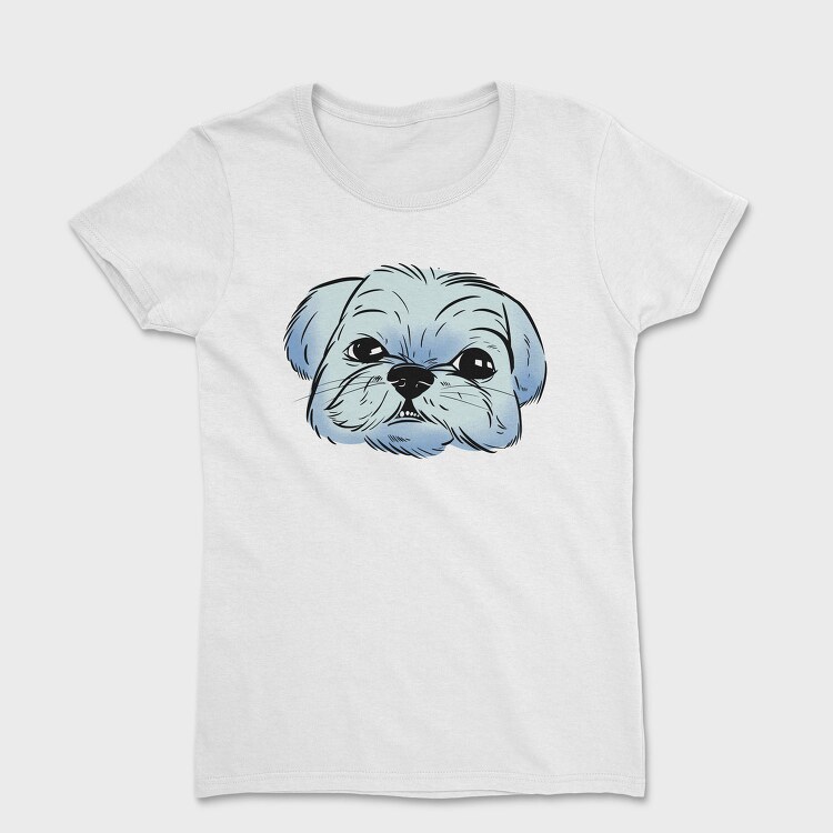 Shih Tzu Dog Portrait, Tricou Femei