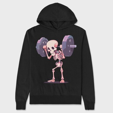 Humorous Weightlifting Skeleton Skelleton Lifting, Hanorac Oversize Barbati (Unisex)