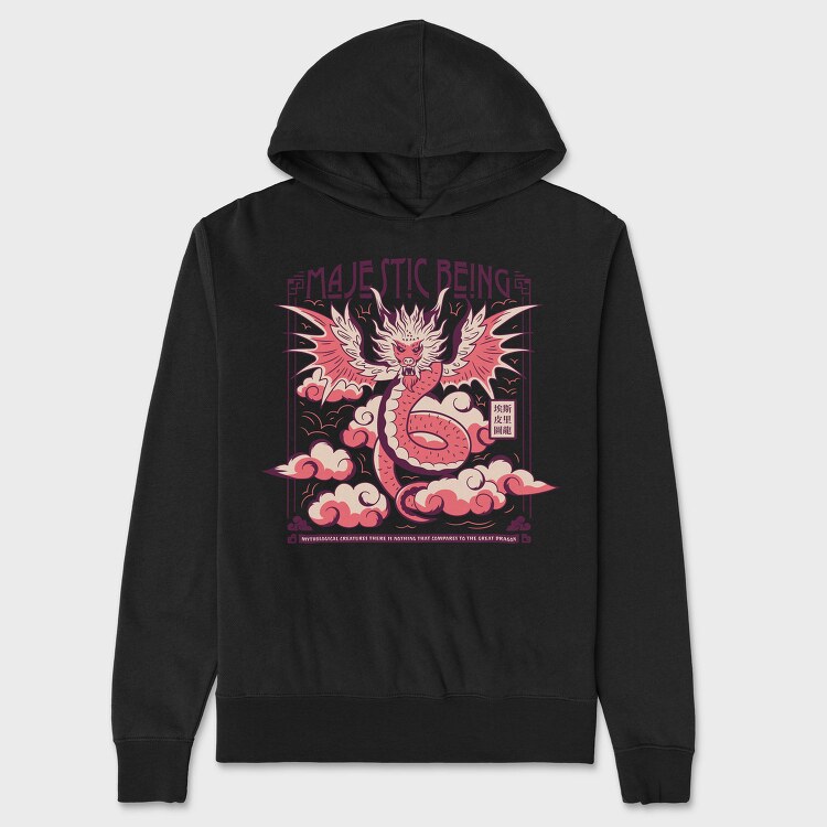 Majestic Dragon In The Clouds, Hanorac Oversize Barbati (Unisex)