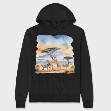 Majestic Wildlife Kilimanjaro Scene Mount Tote, Hanorac Oversize Barbati (Unisex)