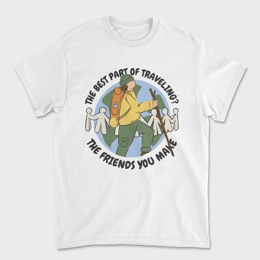 Man Hiking Over Planet Earth, Tricou Barbati (Unisex)