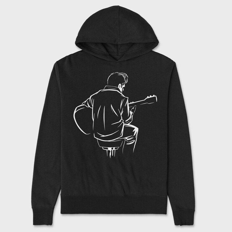 Man Playing Guitar Music Instrument Guitaris, Hanorac Oversize Barbati (Unisex)