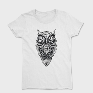 Mandala Owl Illustration 001, Tricou Femei