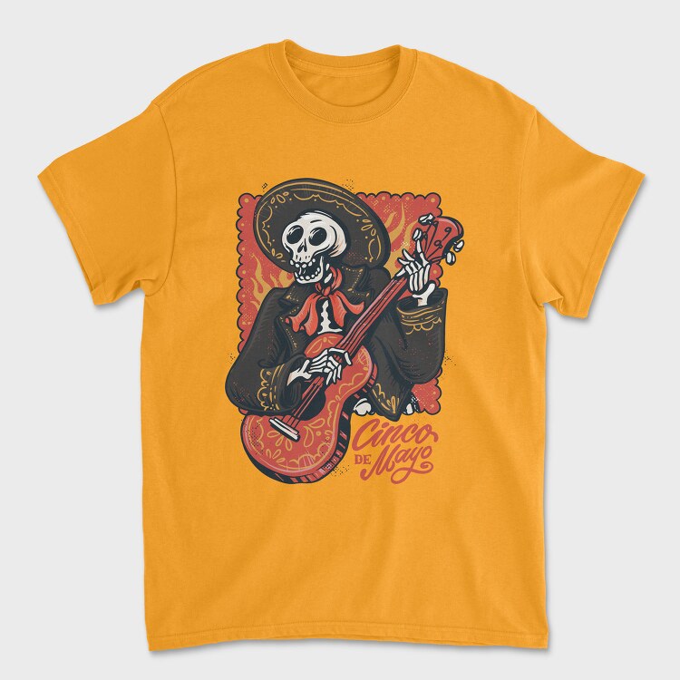 Mariachi Skeleton Cinco De Mayo Vintage, Tricou Barbati (Unisex)