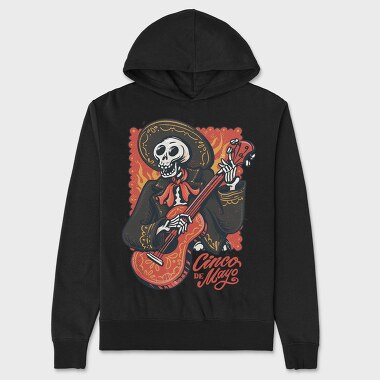 Mariachi Skeleton Cinco De Mayo Vintage, Hanorac Oversize Barbati (Unisex)