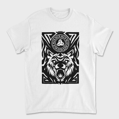 Wolf Animal And Celtic Symbol Tribal, Tricou Barbati (Unisex)