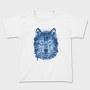 Wolf Animal Watercolor Polygon, Tricou Copii
