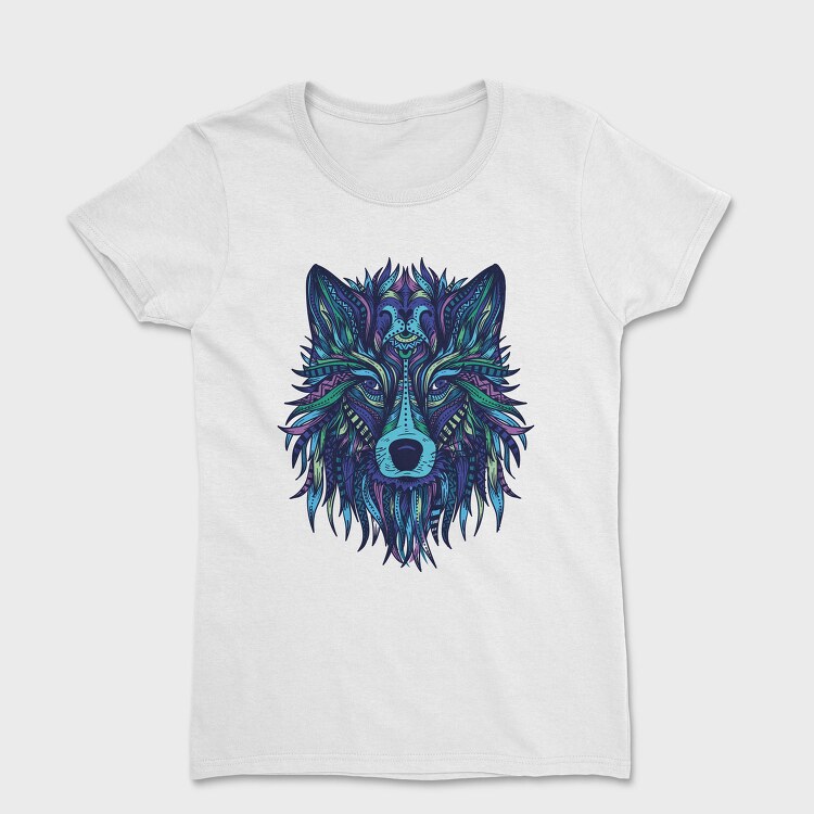 Wolf Illustration Color 001, Tricou Femei