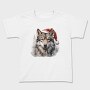 Wolf In Santa Hat Christmas Tote, Tricou Copii