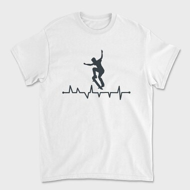 Skateboard Heart Line, Tricou Barbati (Unisex)