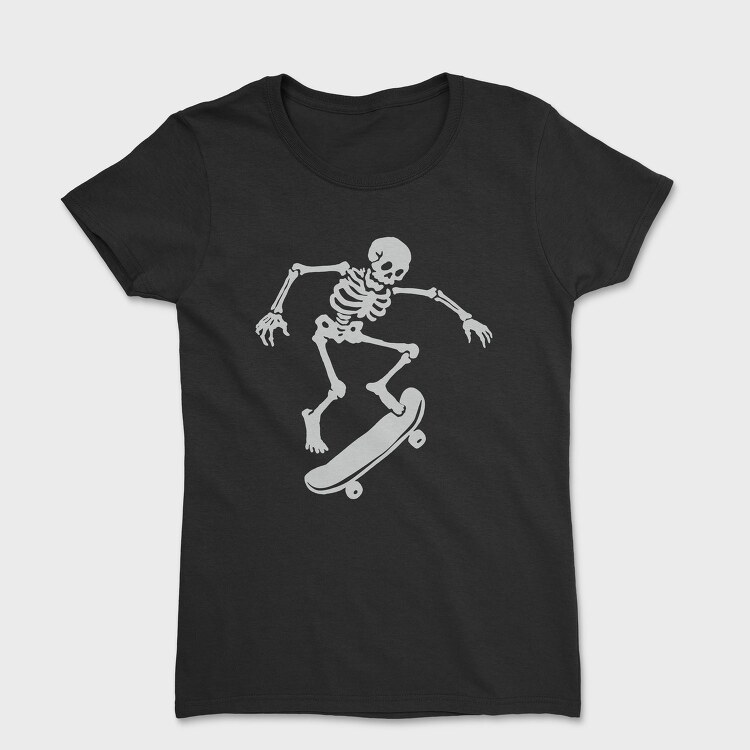 Skateboarding Skeleton On Skateboard, Tricou Femei