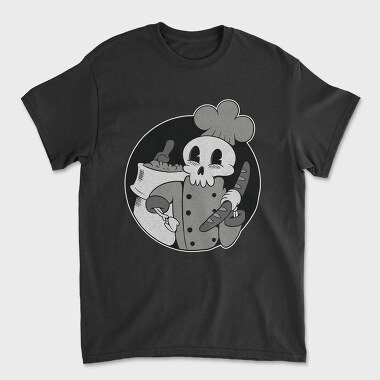 Skeleton Baker Retro Chef Cartoon, Tricou Barbati (Unisex)