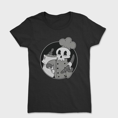 Skeleton Baker Retro Chef Cartoon, Tricou Femei