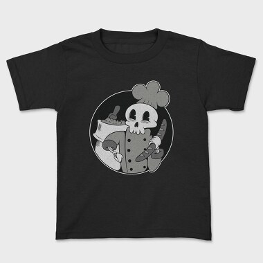 Skeleton Baker Retro Chef Cartoon, Tricou Copii