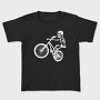 Skeleton Biker Skull Bike Silhouette, Tricou Copii